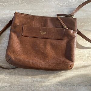 Fossil Brown Leather Vintage Crossbody Bag